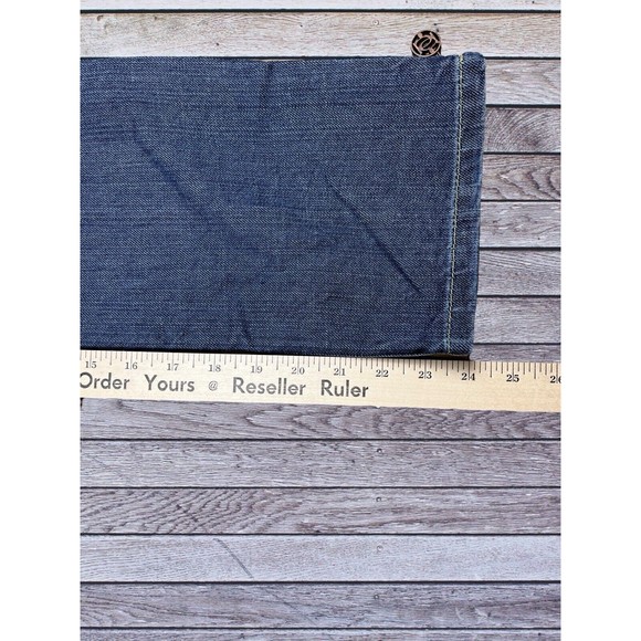 VINTAGE Y2K BEBE BEDAZZLED RHINESTONE KAYLA SLIM ZIP CROP JEANS SIZE 27 - Picture 3 of 8